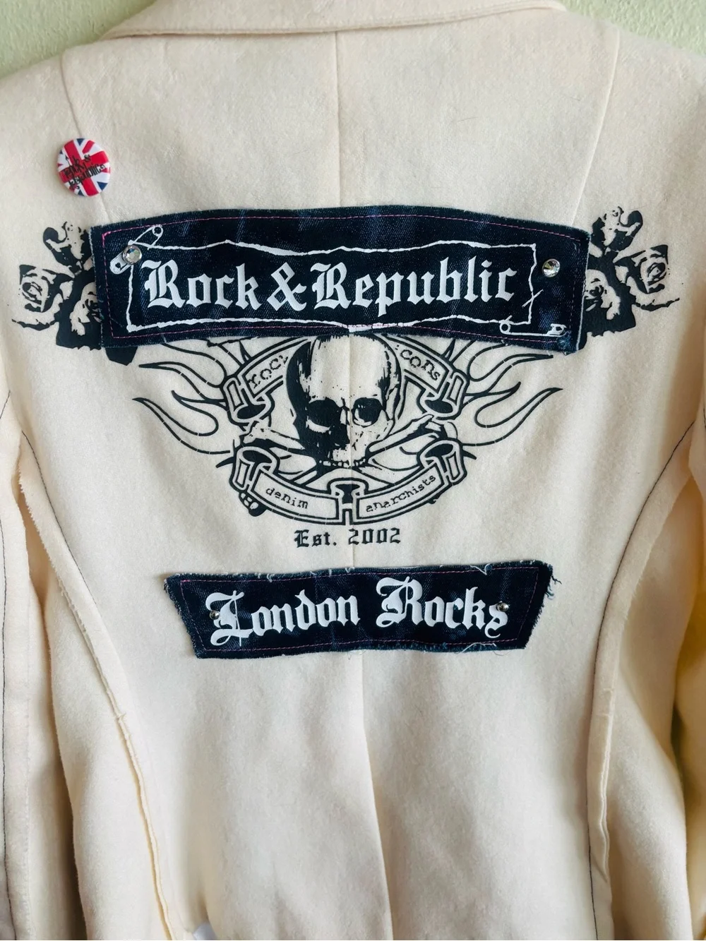 Vintage Y2K Rock & Republic Cream Grunge  Punk Blazer Size: Medium